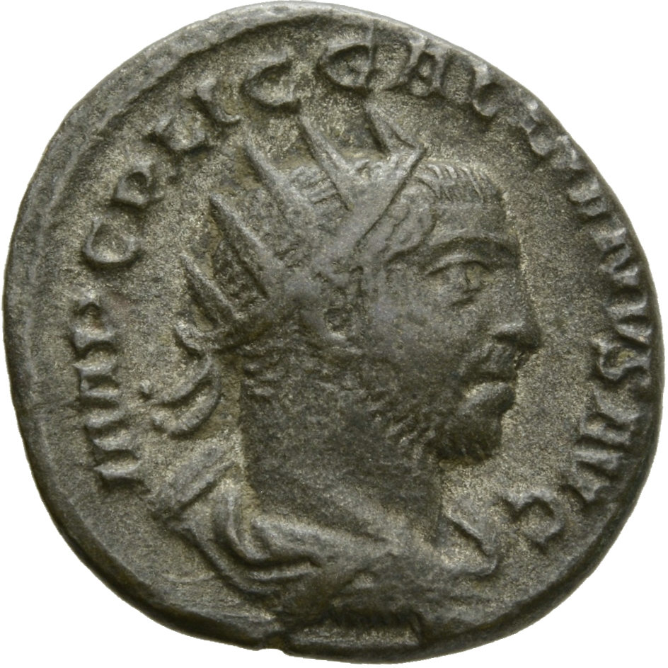 RIC V Gallienus (joint reign) 296 Valerian obverse, Bust of Gallienus, radiate, draped, right