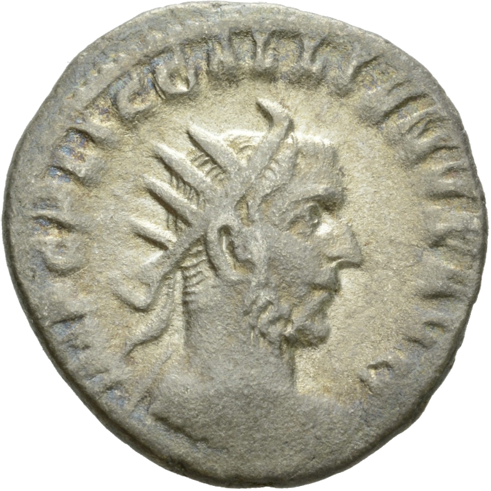 RIC V Gallienus (joint reign) 301 Valerian obverse, Bust of Gallienus, radiate, draped, right