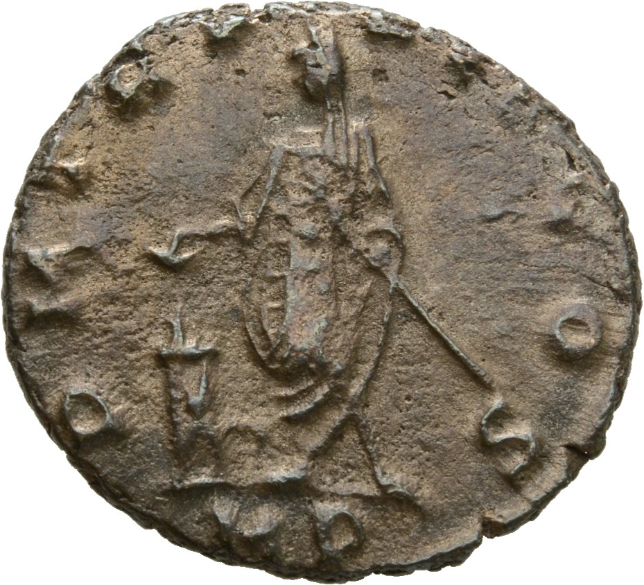 RIC V Gallienus (joint reign) 306: Subtype 1 Valerian reverse, Gallienus, sacrificing at altar out of patera in right hand...