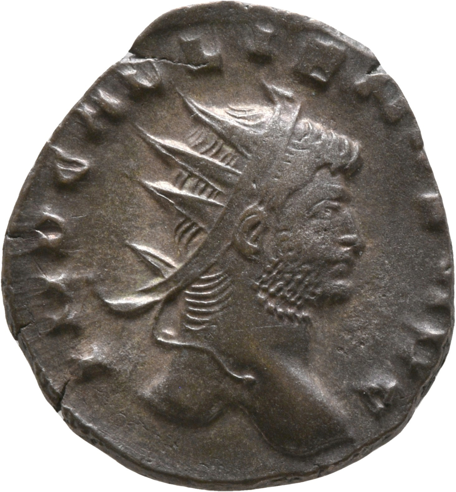 RIC V Gallienus (joint reign) 308 Valerian obverse, Head of Gallienus, radiate, right
