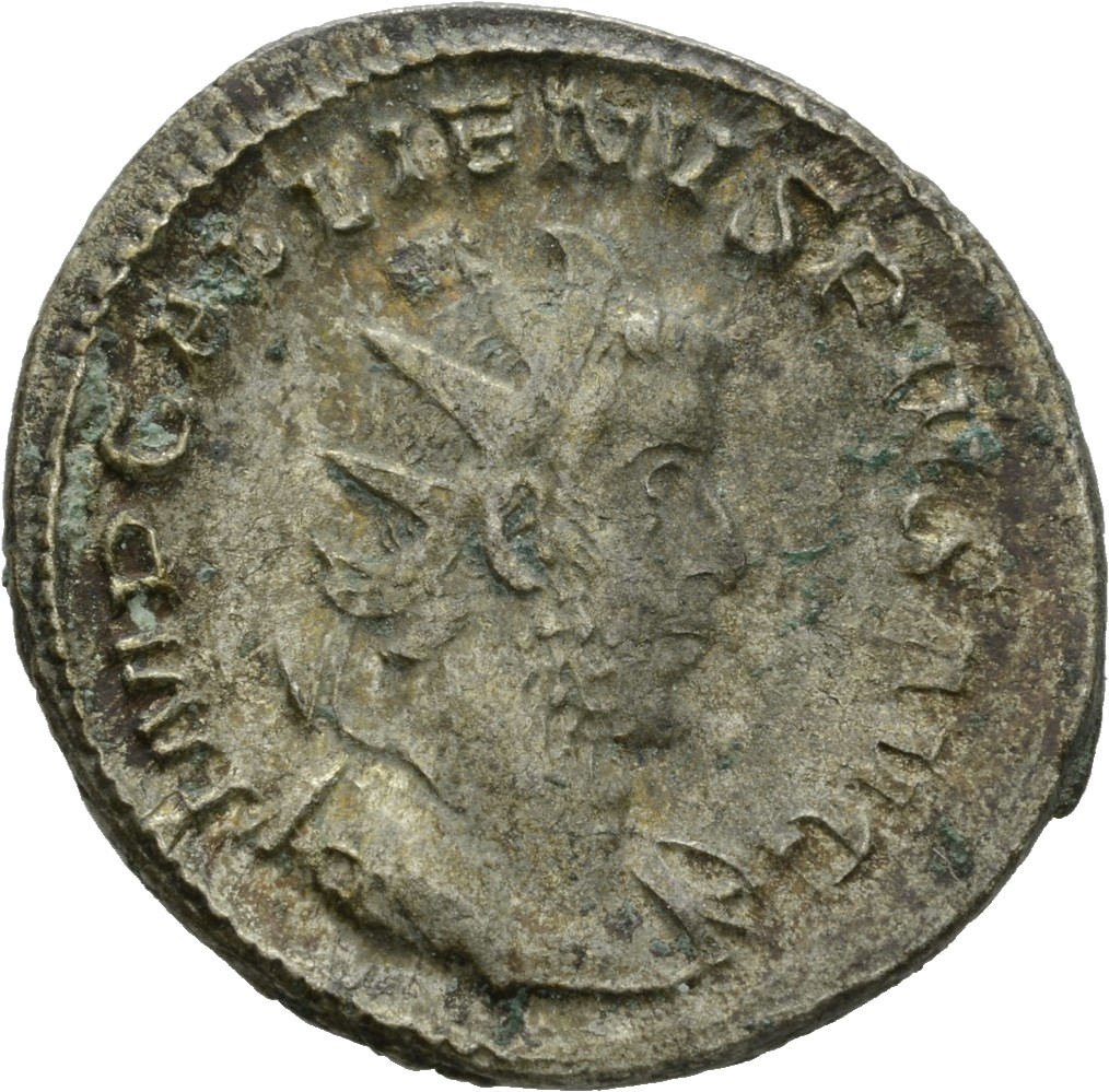 RIC V Gallienus (joint reign) 32 Valerian obverse, Bust of Gallienus, radiate, cuirassed, right