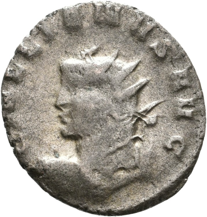 RIC V Gallienus (joint reign) 320(a) Valerian obverse, Bust of Gallienus, radiate, cuirassed, left, holding spear in right...