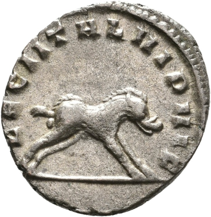 RIC V Gallienus (joint reign) 320(a) Valerian reverse, Boar, right