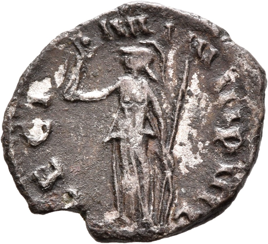 RIC V Gallienus (joint reign) 322a Valerian reverse, Minerva, helmeted, draped, standing left, holding Victory in right ha...