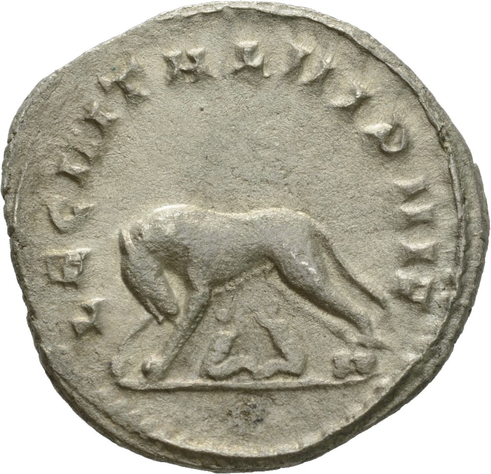 RIC V Gallienus (joint reign) 329f Valerian reverse, She-wolf suckling twins