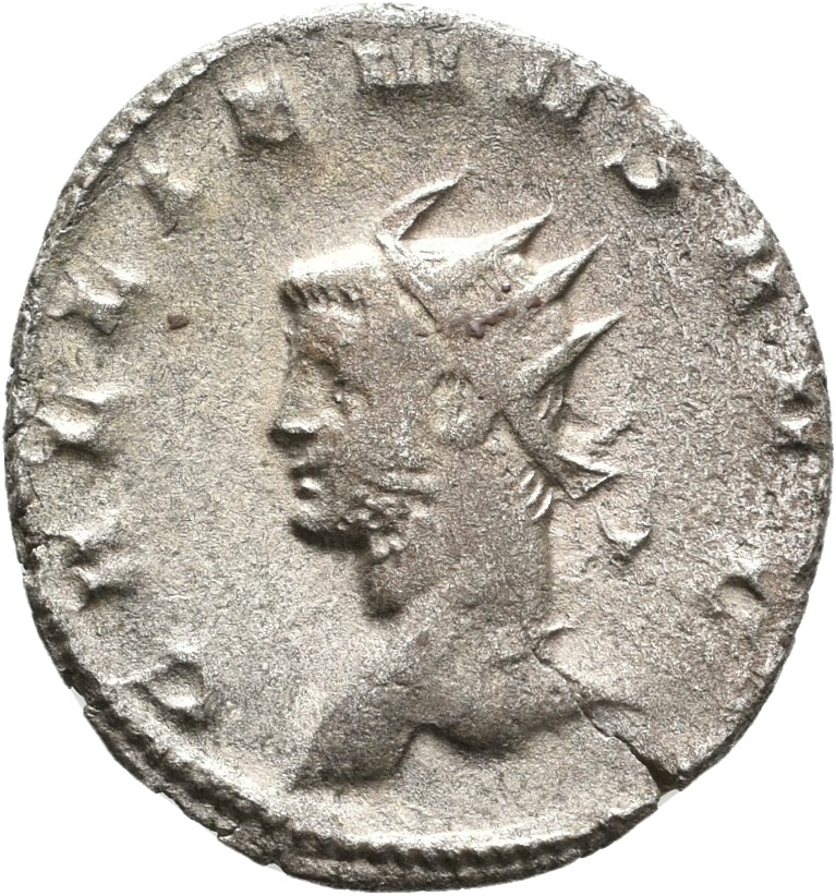 RIC V Gallienus (joint reign) 338 Valerian obverse, Head of Gallienus, radiate, left