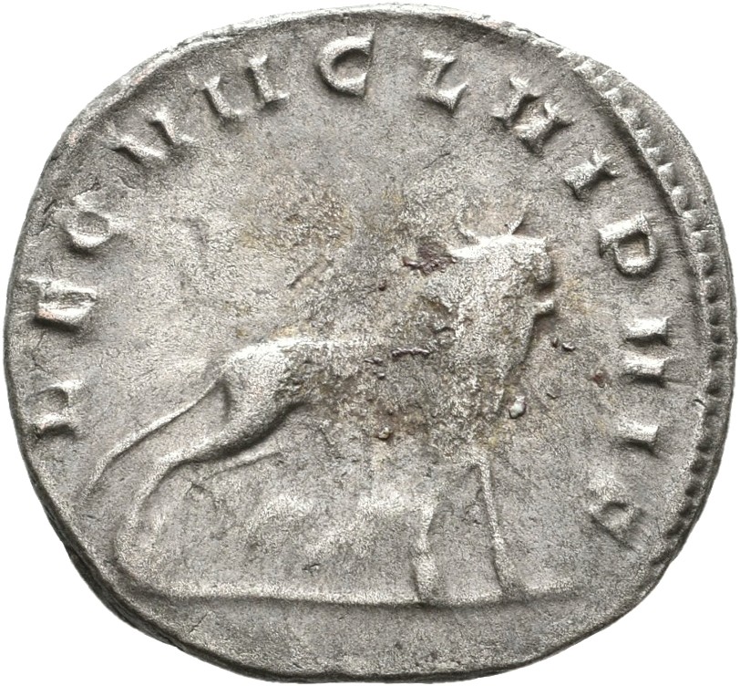 RIC V Gallienus (joint reign) 348f Valerian reverse, Bull, right