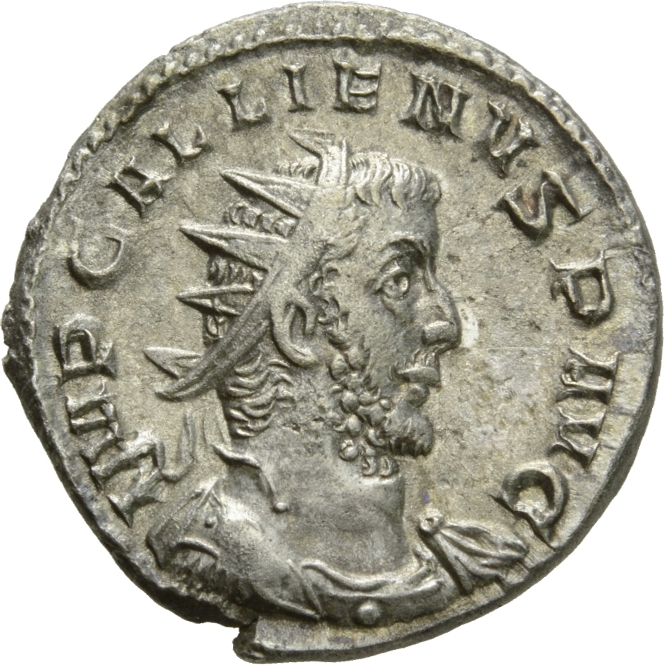 RIC V Gallienus (joint reign) 40 Valerian obverse, Bust of Gallienus, radiate, cuirassed, right