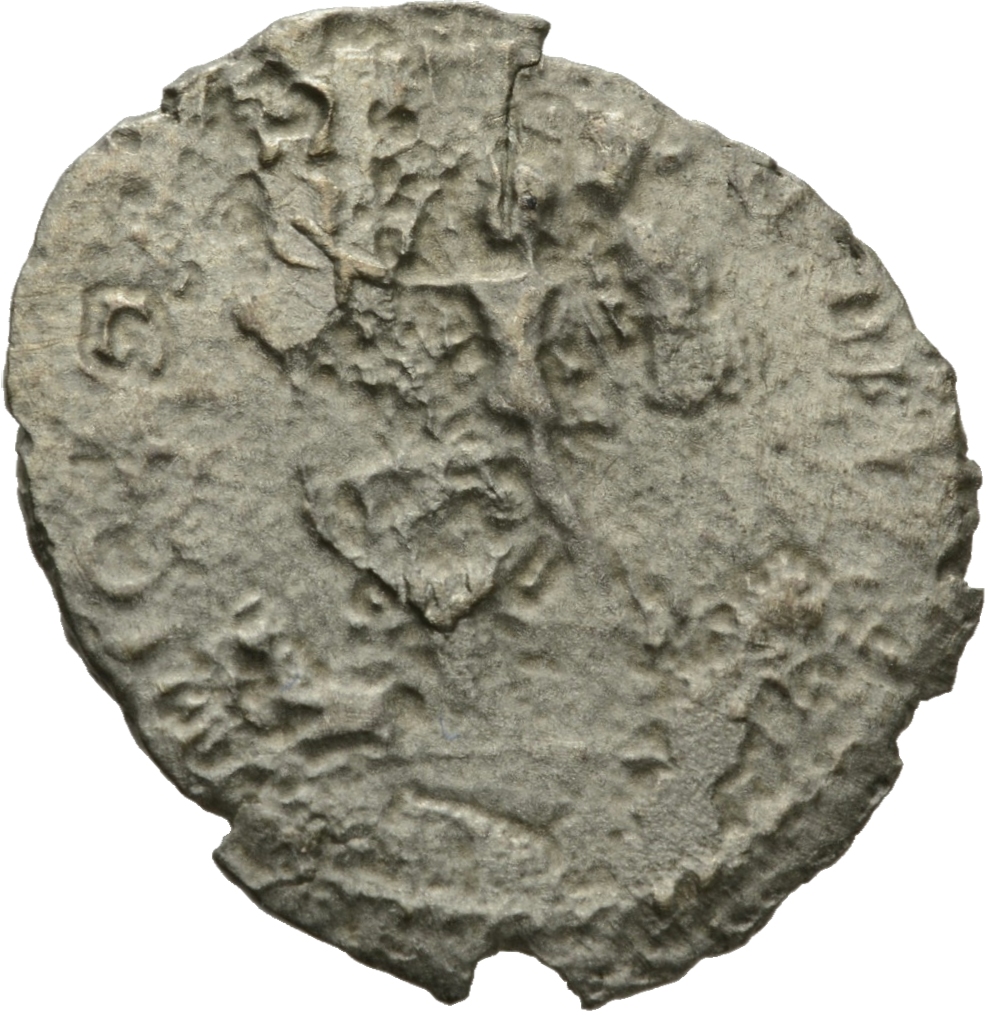 RIC V Gallienus (joint reign) 44 Valerian reverse, Victory, winged, draped, running left, holding wreath in right hand and...