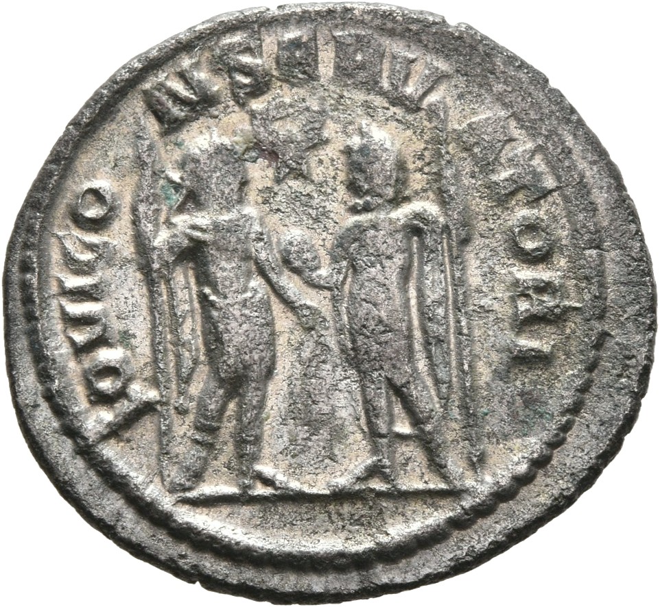 RIC V Gallienus (joint reign) 440: Subtype 3 Valerian reverse, Gallienus, in military attire, standing right, holding spea...