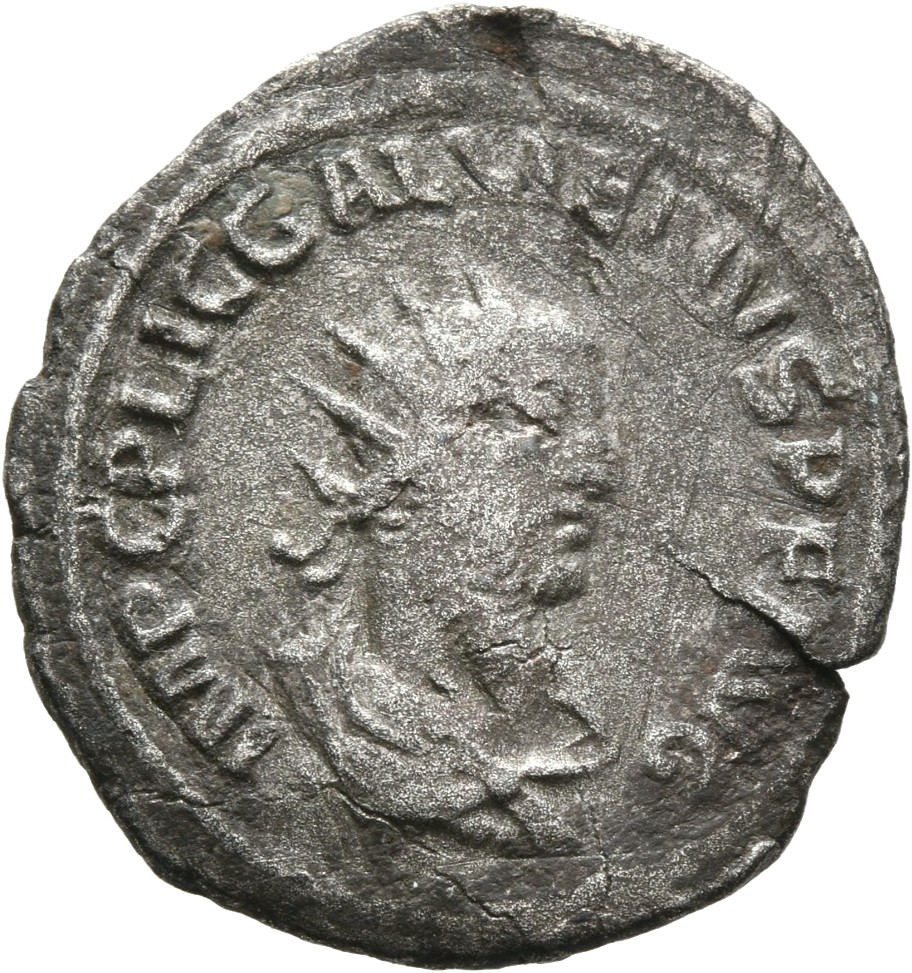 RIC V Gallienus (joint reign) 447a: Subtype 3 Valerian obverse, Bust of Gallienus, radiate, draped, right