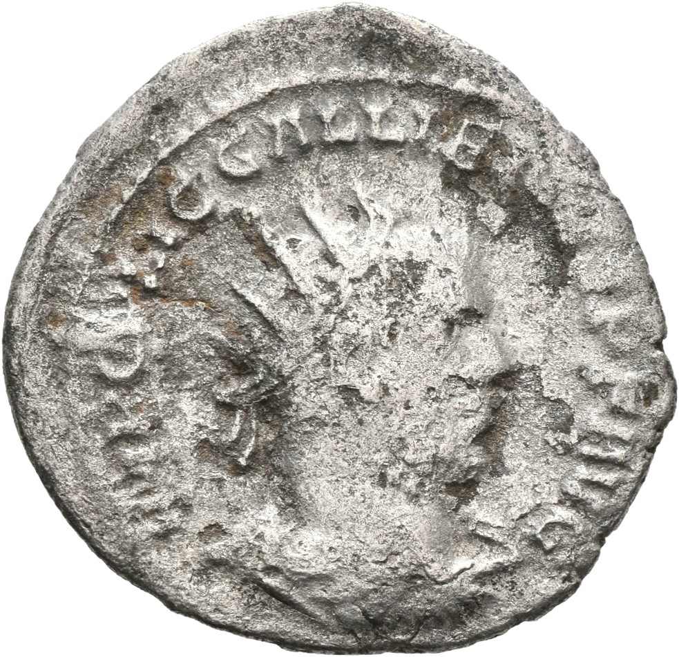 RIC V Gallienus (joint reign) 447a Valerian obverse, Bust of Gallienus, radiate, draped, right