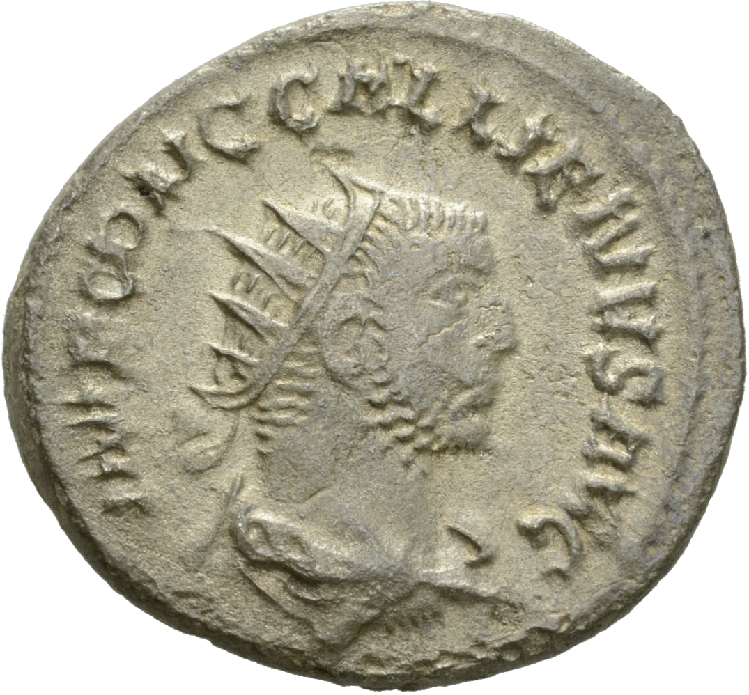 RIC V Gallienus (joint reign) 448a(a) Valerian obverse, Bust of Gallienus, radiate, draped, right