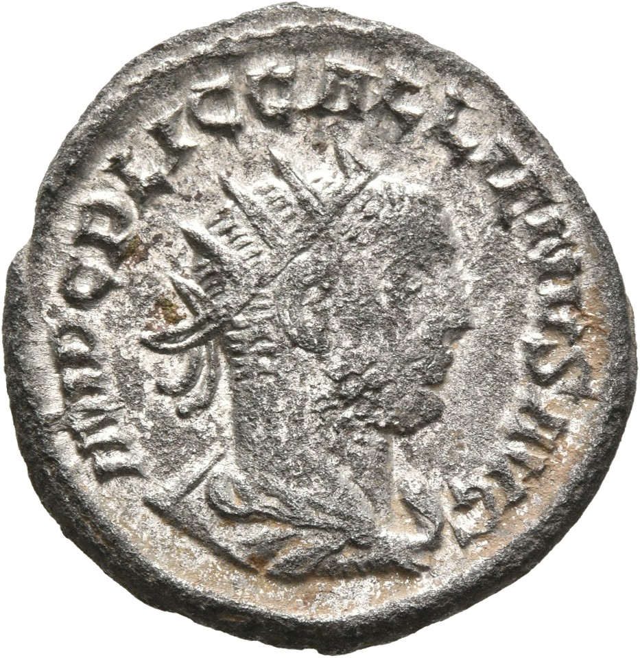 RIC V Gallienus (joint reign) 448a(a) Valerian obverse, Bust of Gallienus, radiate, draped, right