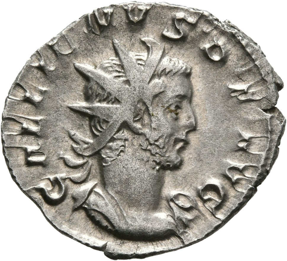 RIC V Gallienus (joint reign) 44c Valerian obverse, Bust of Gallienus, radiate, draped, cuirassed, right