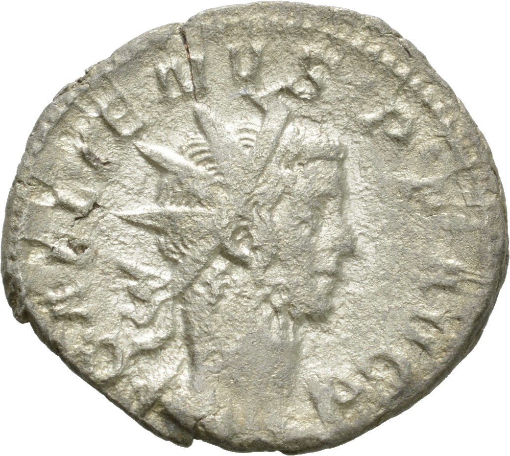RIC V Gallienus (joint reign) 44f Valerian obverse, Bust of Gallienus, radiate, cuirassed, right