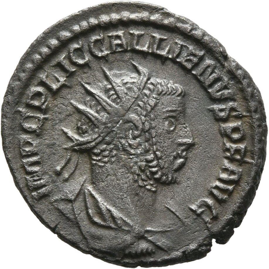 RIC V Gallienus (joint reign) 450a: Subtype 3 Valerian obverse, Bust of Gallienus, radiate, draped, right