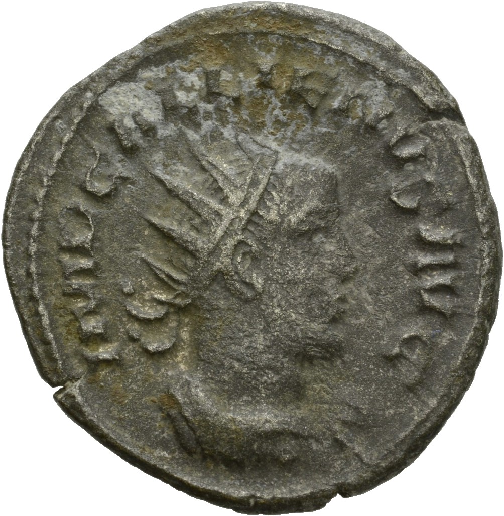 RIC V Gallienus (joint reign) 452 Valerian obverse, Bust of Gallienus, radiate, cuirassed, right