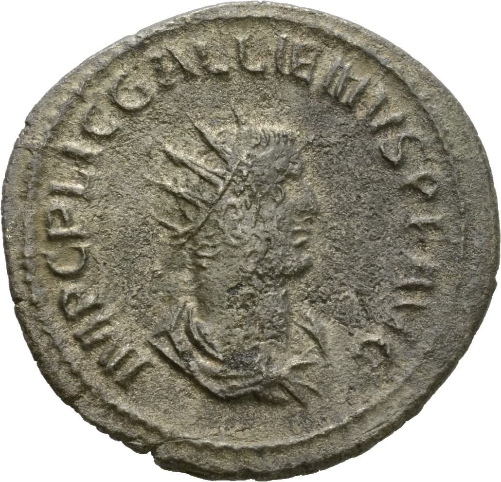 RIC V Gallienus (joint reign) 456a: Subtype 2 Valerian obverse, Bust of Gallienus, radiate, draped, right
