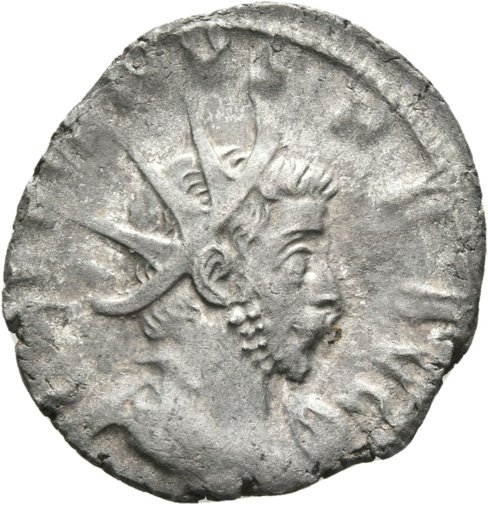 RIC V Gallienus (joint reign) 49 Valerian obverse, Kopf des Gallienus mit Strahlenkrone nach r.