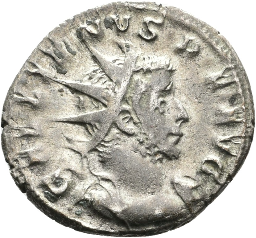 RIC V Gallienus (joint reign) 49 Valerian obverse, Kopf des Gallienus mit Strahlenkrone nach r.