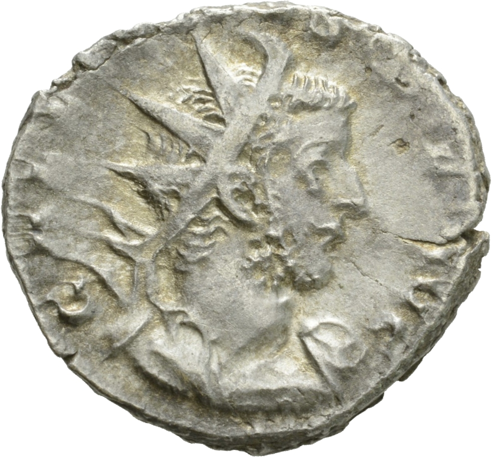 RIC V Gallienus (joint reign) 49f Valerian obverse, Bust of Gallienus, radiate, cuirassed, right