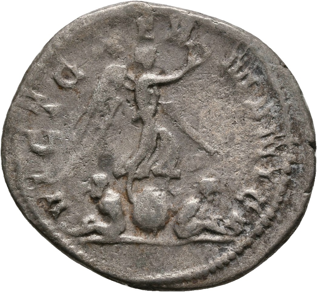 RIC V Gallienus (joint reign) 49f Valerian reverse, Victory, winged, draped, standing on globe; flanked on each side by ca...