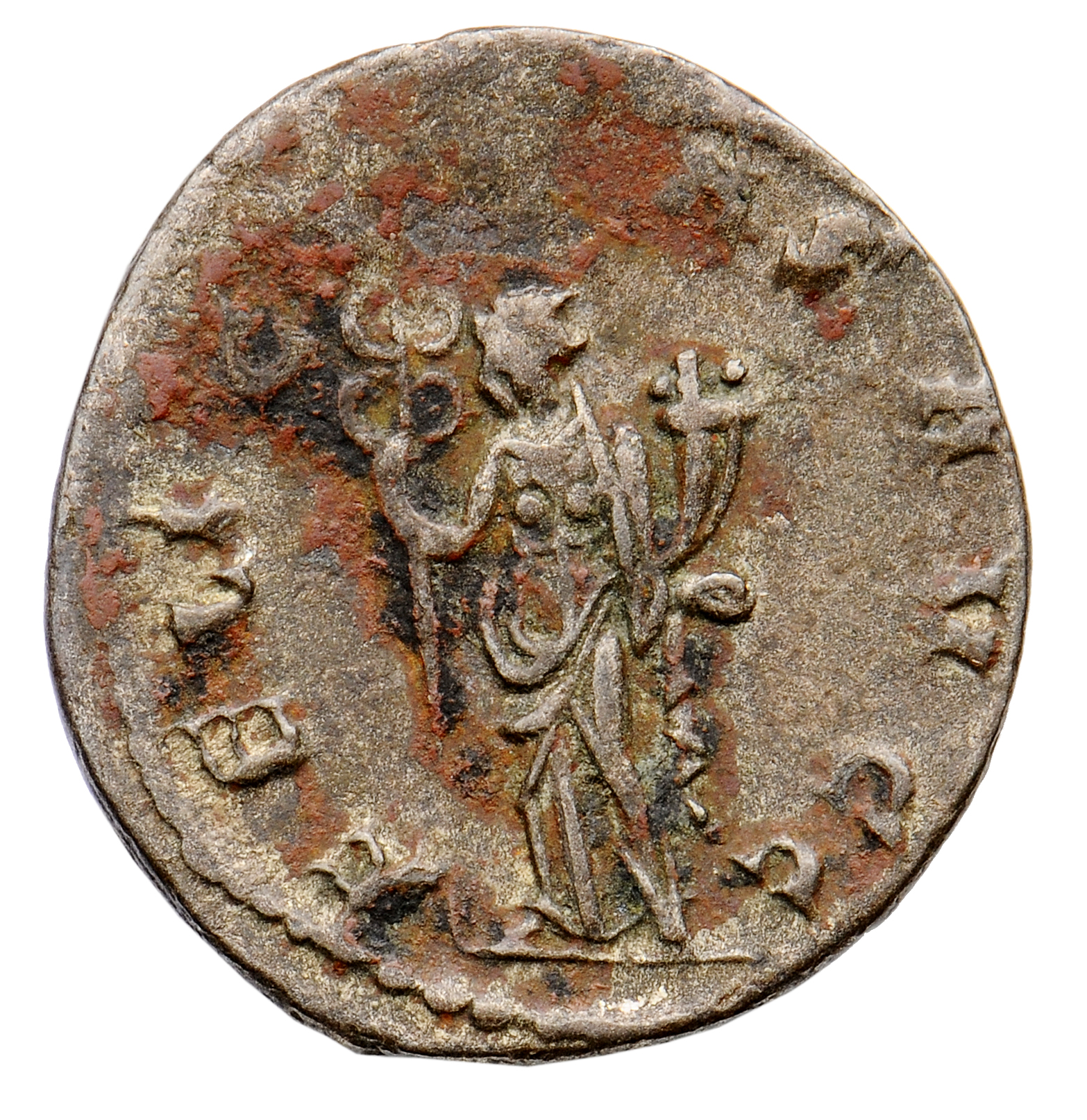RIC V Gallienus (joint reign) 87 Valerian reverse, Pax, draped, standing left, holding olive-branch in right hand and scep...
