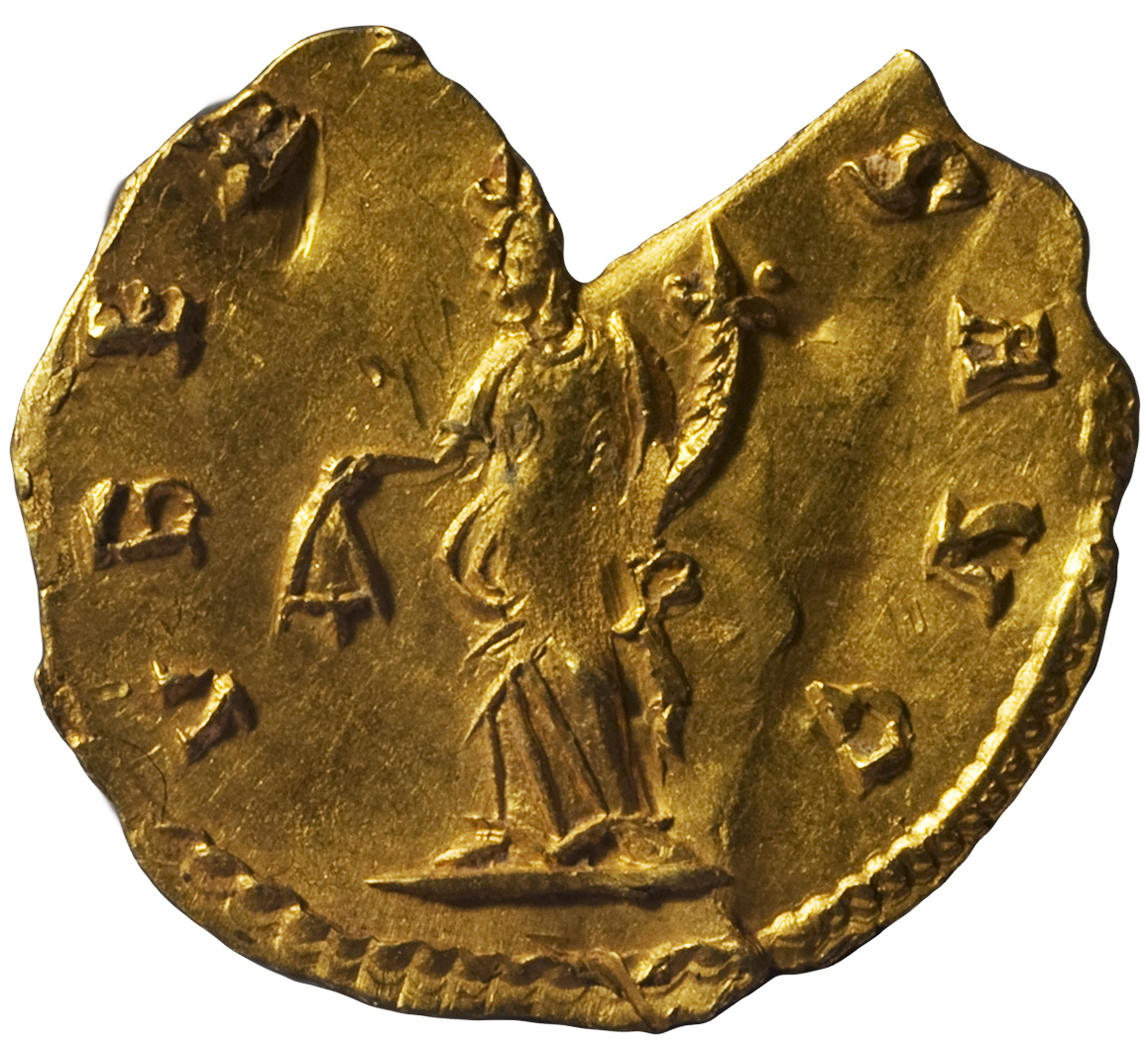 RIC V Gallienus 120 Gallienus reverse, Uberitas, draped, standing left, holding bunch of grapes in right hand and cornucop...