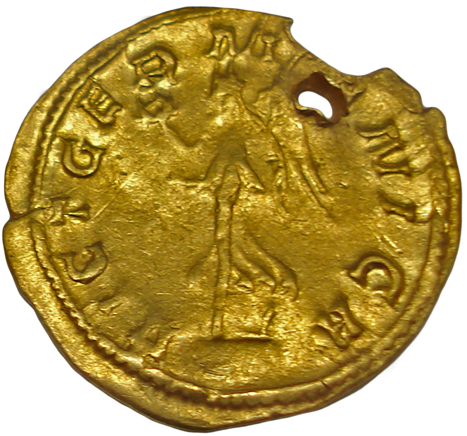 RIC V Gallienus 122 Gallienus reverse, Victory, winged, draped, walking left, holding wreath in right hand and palm in lef...