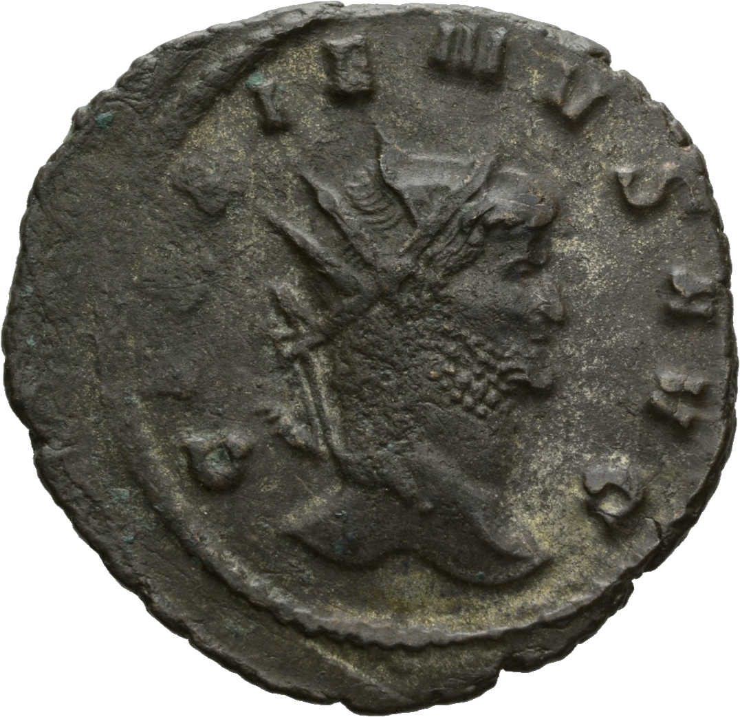 RIC V Gallienus 157 Gallienus obverse, Kopf des Gallienus mit Strahlenkrone nach r.