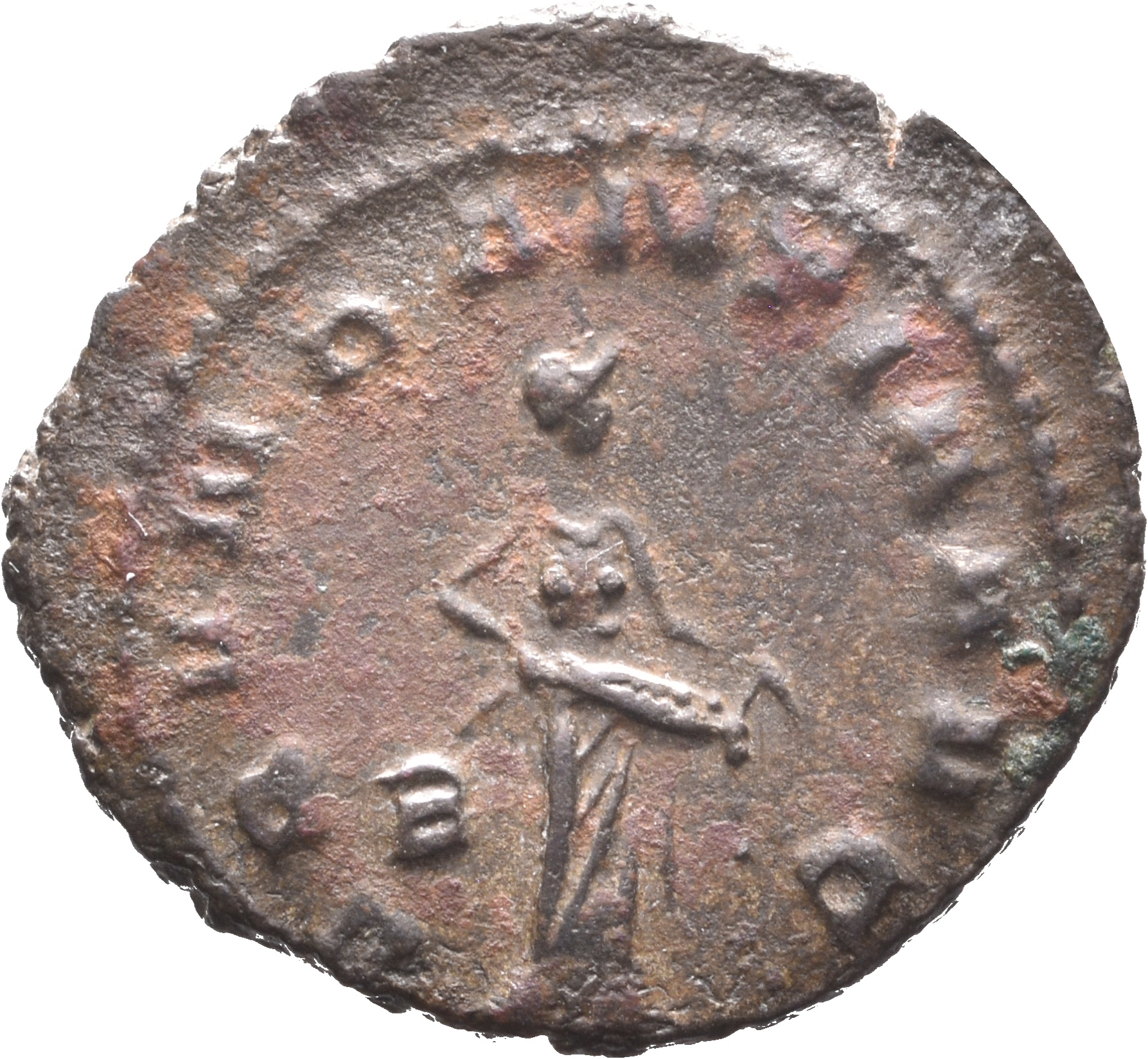RIC V Gallienus 157a: Subtype 1 Gallienus reverse, Abundantia, draped, standing right, emptying cornucopiae