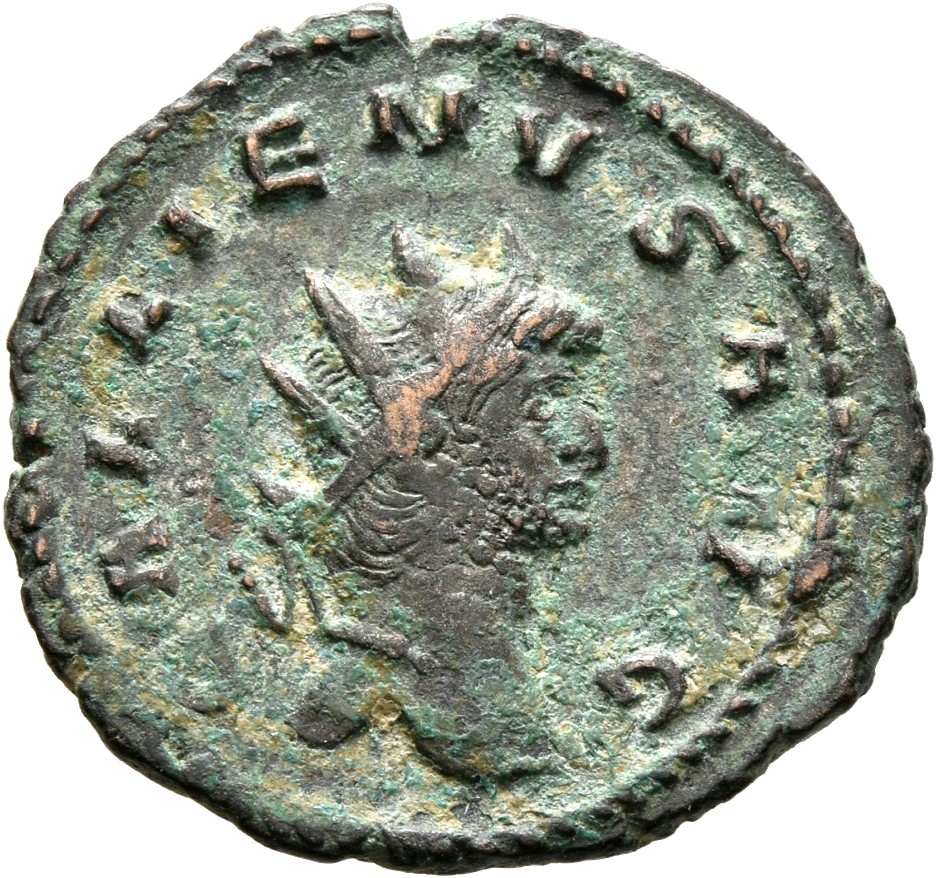 RIC V Gallienus 157k Gallienus obverse, Head of Gallienus, radiate, right