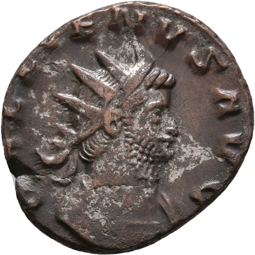 RIC V Gallienus 159 Gallienus obverse, Drapierte Panzerbüste des Gallienus mit Strahlenkrone in der Brustansicht nach r.