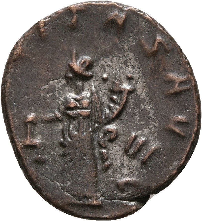 RIC V Gallienus 159 Gallienus reverse, Aequitas, draped, standing left, holding scales in right hand and cornucopiae in le...