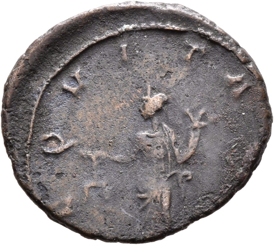 RIC V Gallienus 159kA Gallienus reverse, Aequitas, draped, standing left, holding scales in right hand and cornucopiae in ...