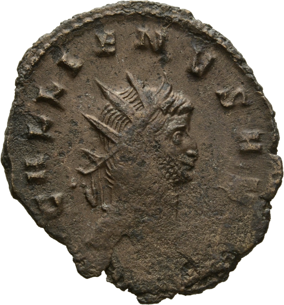Gallienus obverse — Head of Gallienus, radiate, right