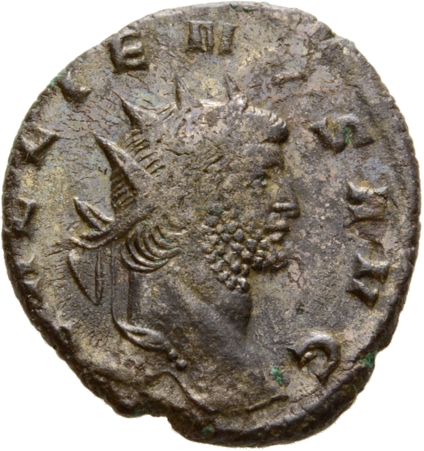 RIC V Gallienus 161k: Subtype 1 Gallienus obverse, Head of Gallienus, radiate, right