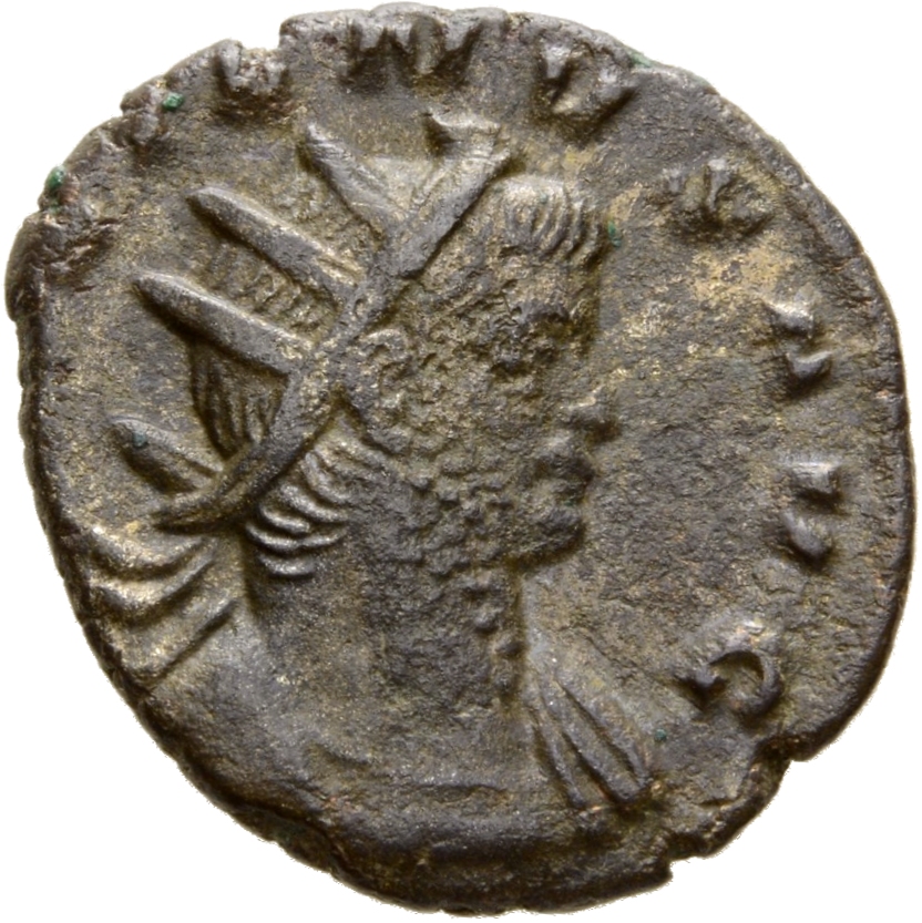 Gallienus obverse — Bust of Gallienus, radiate, cuirassed, right