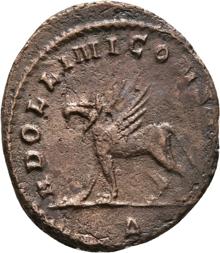 RIC V Gallienus 166: Subtype 1 Gallienus reverse — Griffin, walking right or left, or seated right or left