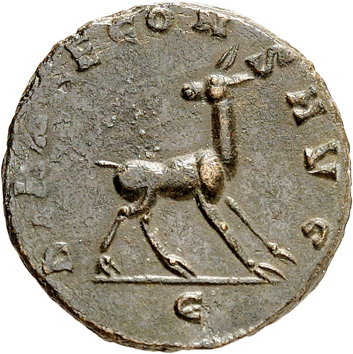 RIC V Gallienus 176 Gallienus reverse, Doe, walking right or left, looking backward