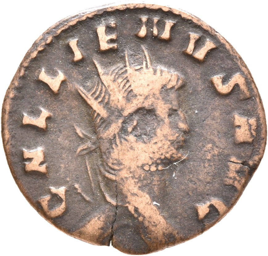RIC V Gallienus 177 Gallienus obverse — Head of Gallienus, radiate, right