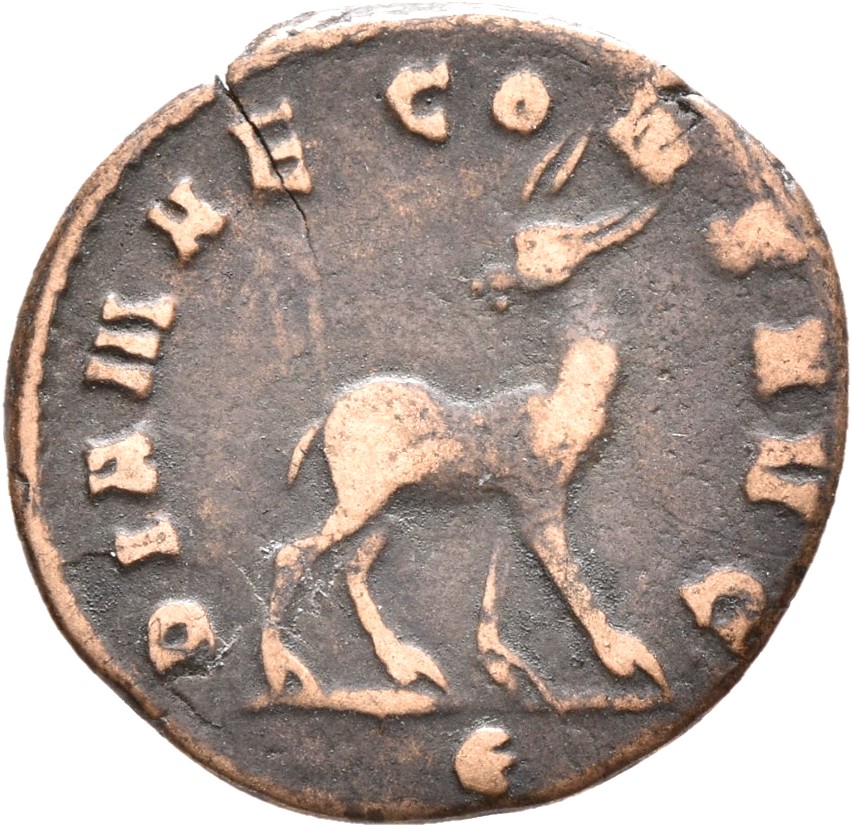 RIC V Gallienus 177 Gallienus reverse — Doe, walking right or left, looking backward