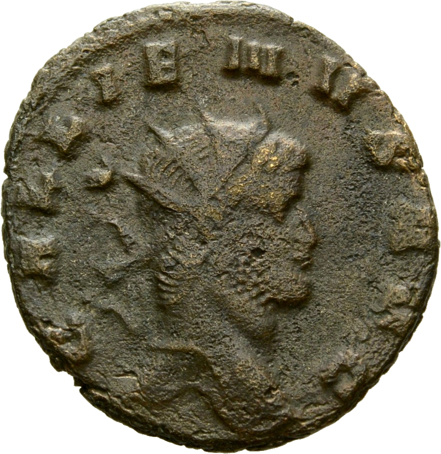 RIC V Gallienus 179 Gallienus obverse, Kopf des Gallienus mit Strahlenkrone nach r.
