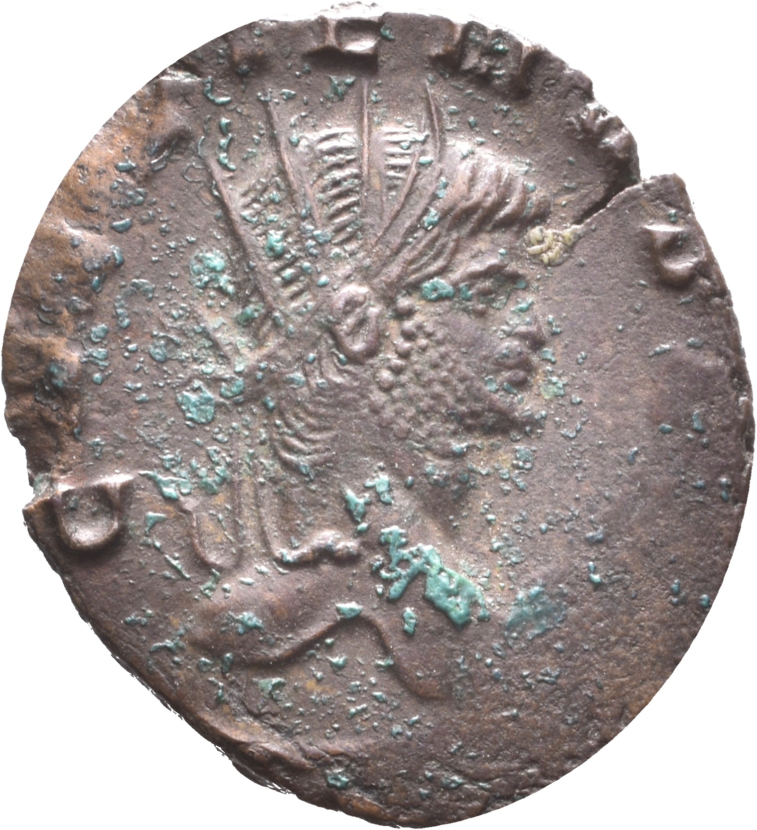 RIC V Gallienus 179k: Subtype 2 Gallienus obverse — Head of Gallienus, radiate, right