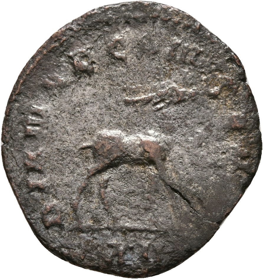 RIC V Gallienus 179k: Subtype 3 Gallienus reverse, Stag, walking right or left, sometimes looking backward