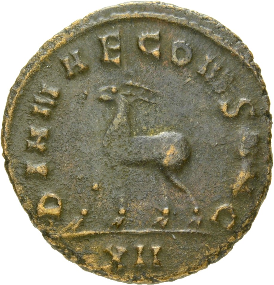 RIC V Gallienus 181k: Subtype 2 Gallienus reverse, Antelope, walking right or left