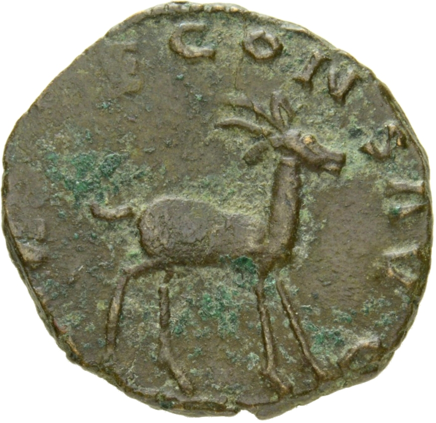 RIC V Gallienus 181k Gallienus reverse, Antelope, walking right or left