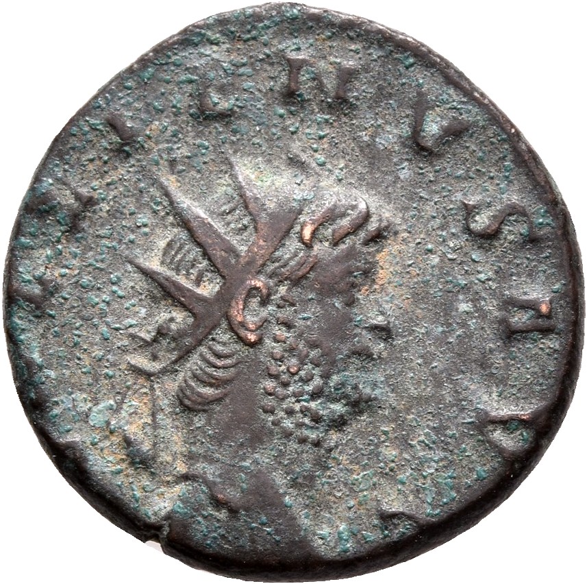 RIC V Gallienus 192A Gallienus obverse, Kopf des Gallienus mit Strahlenkrone nach r.
