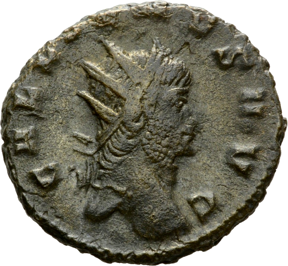 Gallienus obverse — Head of Gallienus, radiate, right
